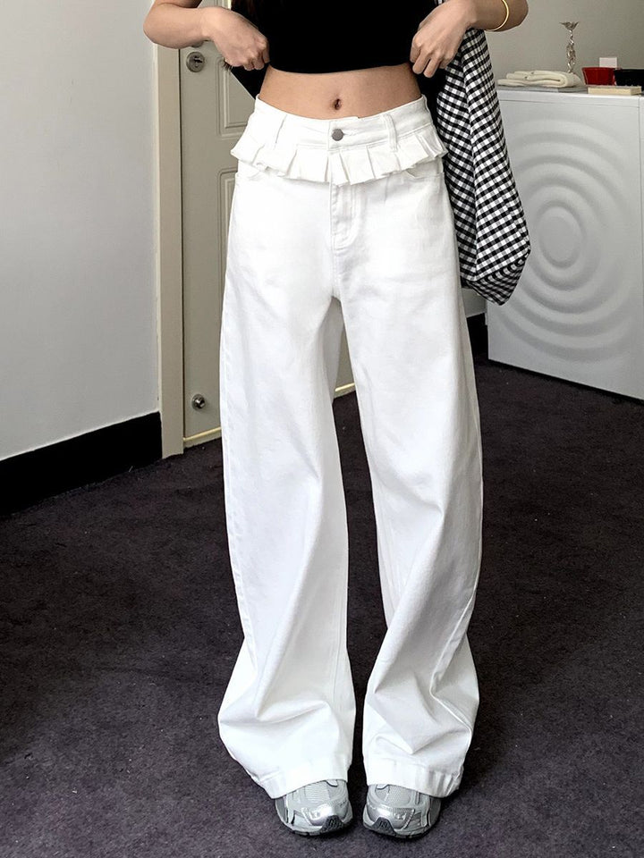 PAISLEY™ – Elegante Jeans mit weitem Bein und Spitzenbesatz