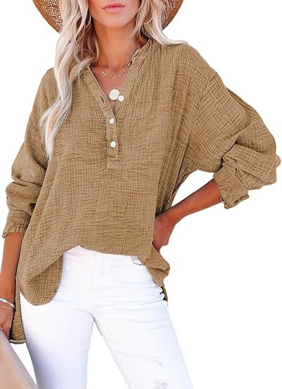 AYLA™ – Lässige V-Ausschnitt-Bluse