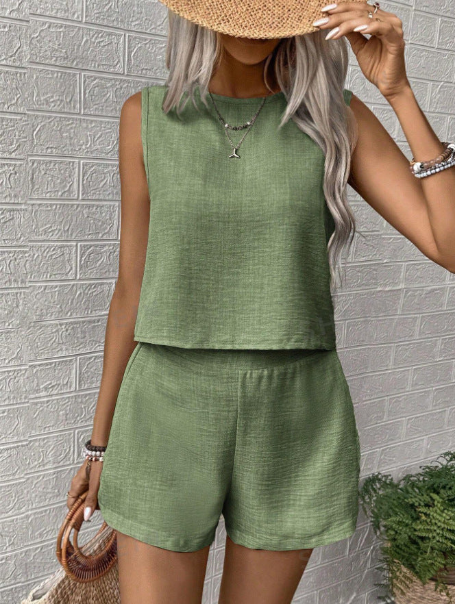 CLARISSE™ - Elegantes ärmelloses Tanktop- & Shorts-Set