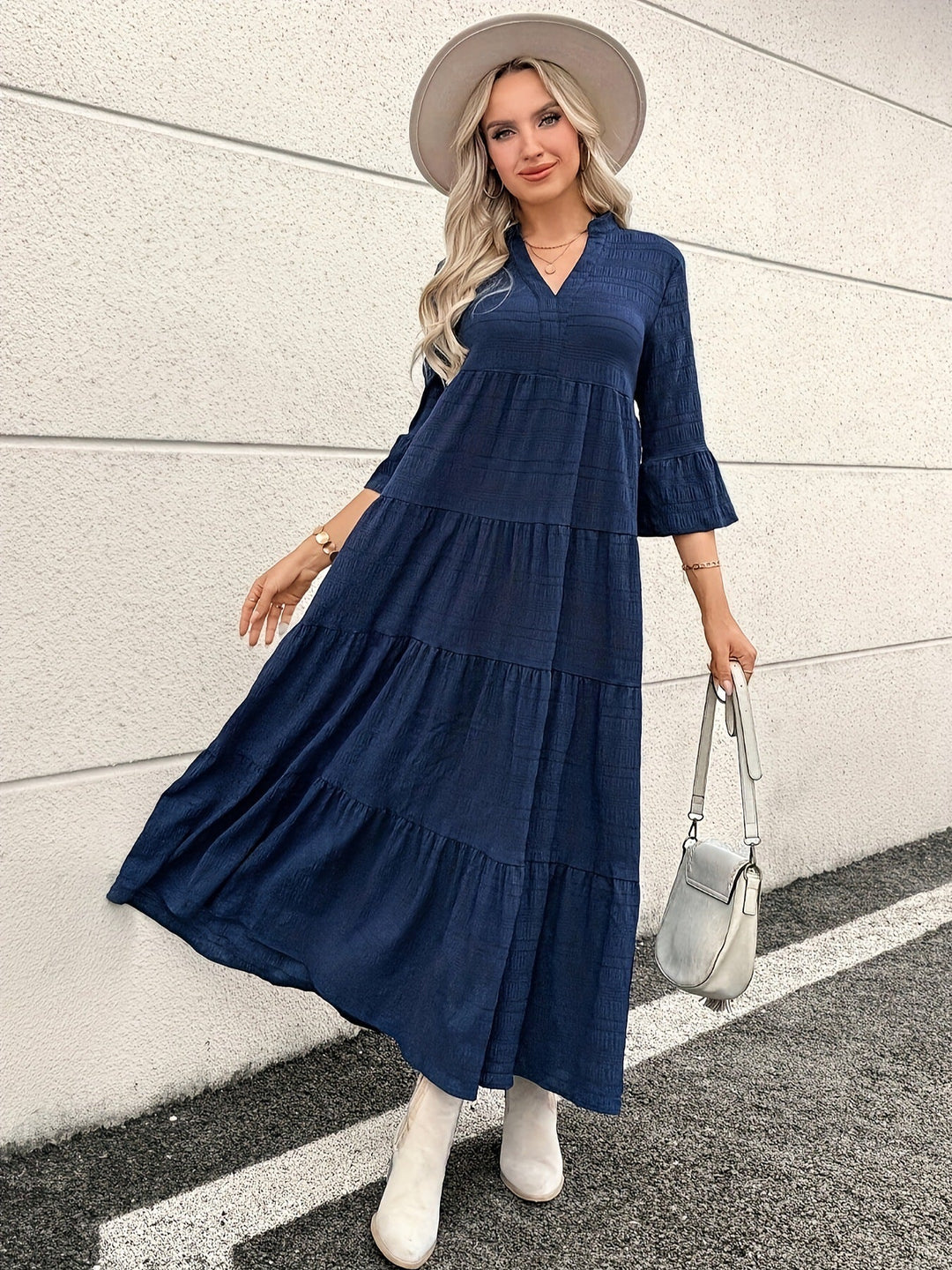 STELLA™ - Legeres Sommer-Maxikleid mit V-Ausschnitt