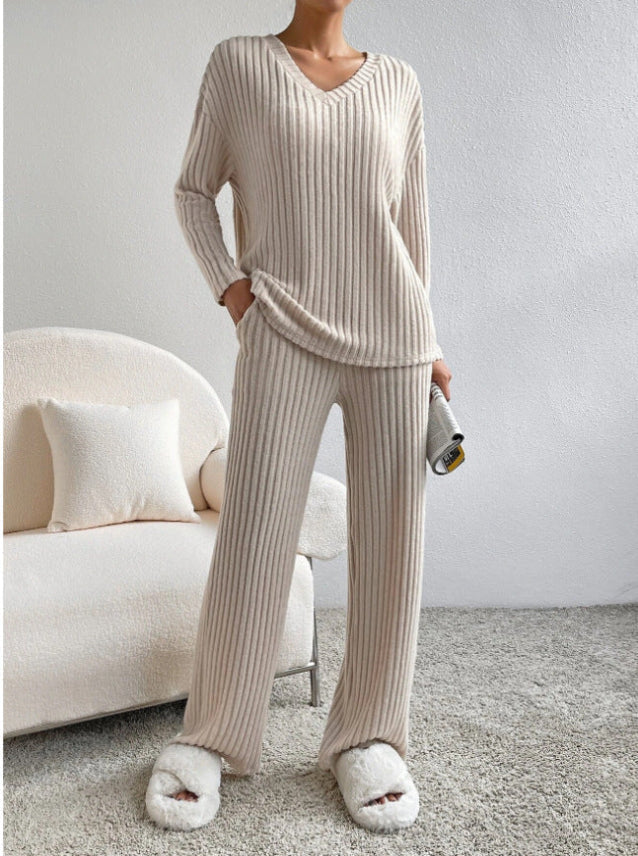 ELMER™ - Leger geschnittenes Langarm-V-Neck-Oberteil mit Hose