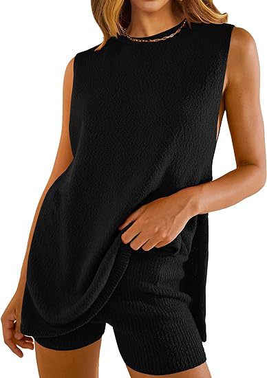 SAVINA™ – Ärmelloser Lounge-Pullover und Shorts-Duo