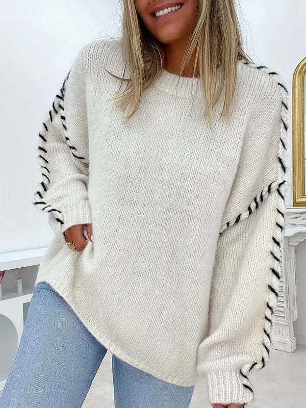 KALIYAH™ - Lässiger Rundhals-Langarmpullover