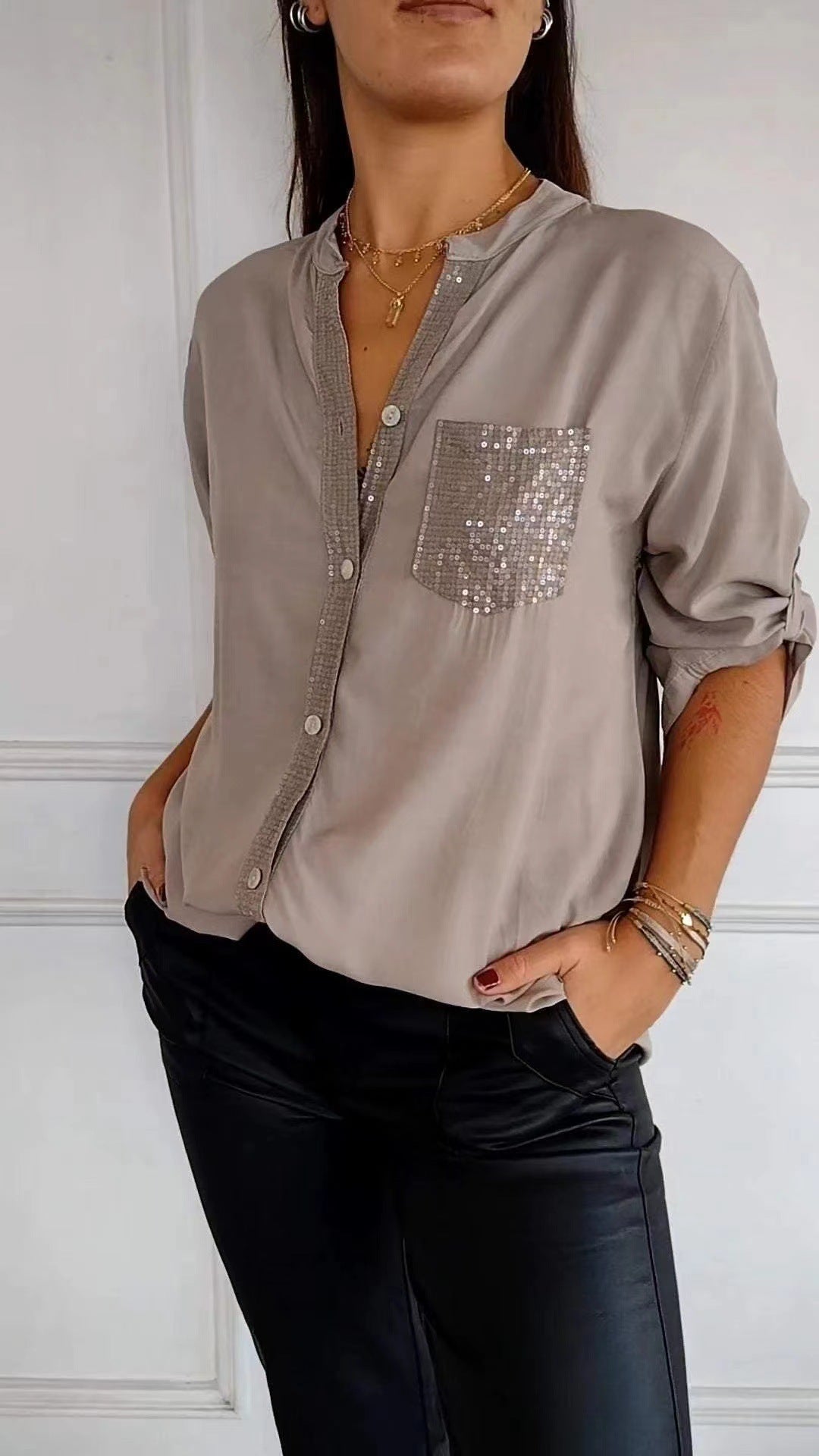 DANICA™ - Paillettenverzierte Bluse