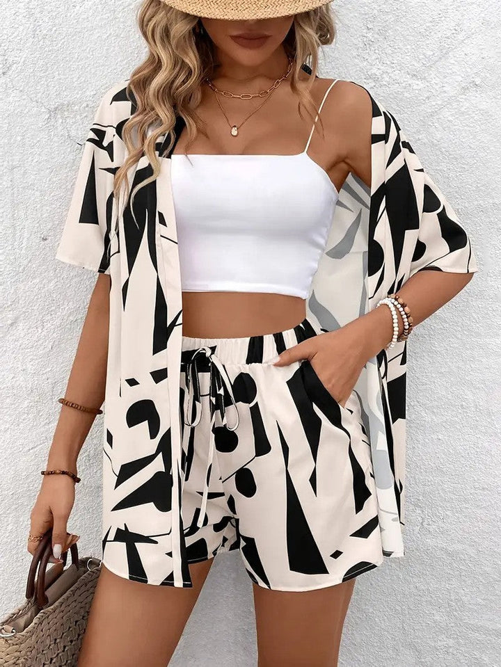 FANNIE™ – Einfaches Sommer-Blumen-Top und Shorts-Set