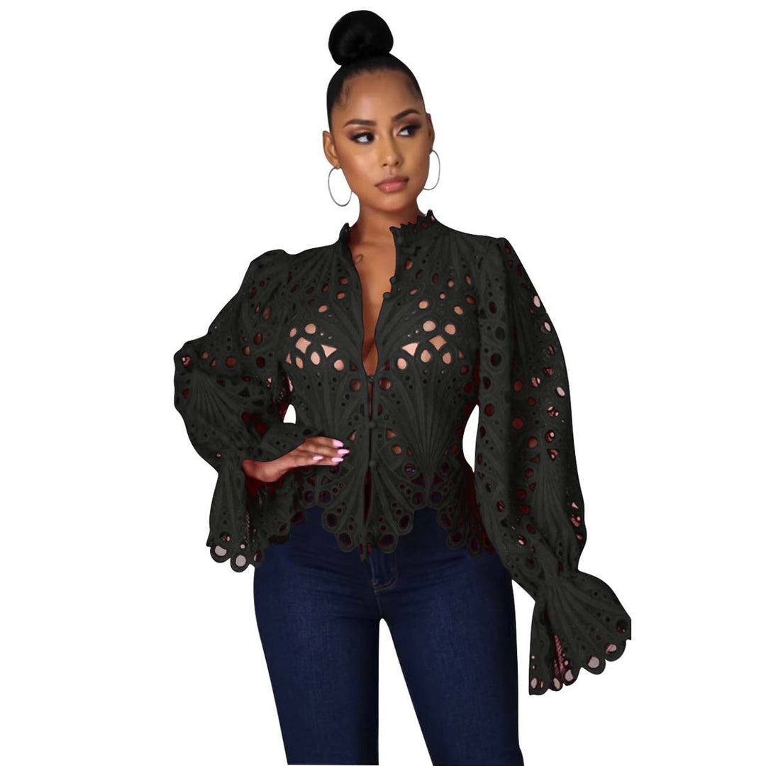 ISALI™ - Elegante asymmetrische Bluse mit Volantärmeln