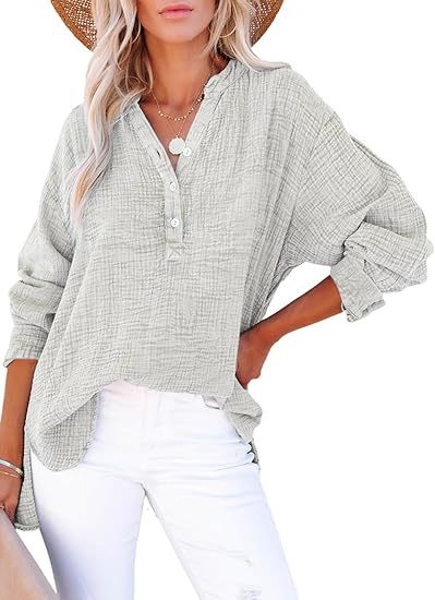 AYLA™ – Lässige V-Ausschnitt-Bluse
