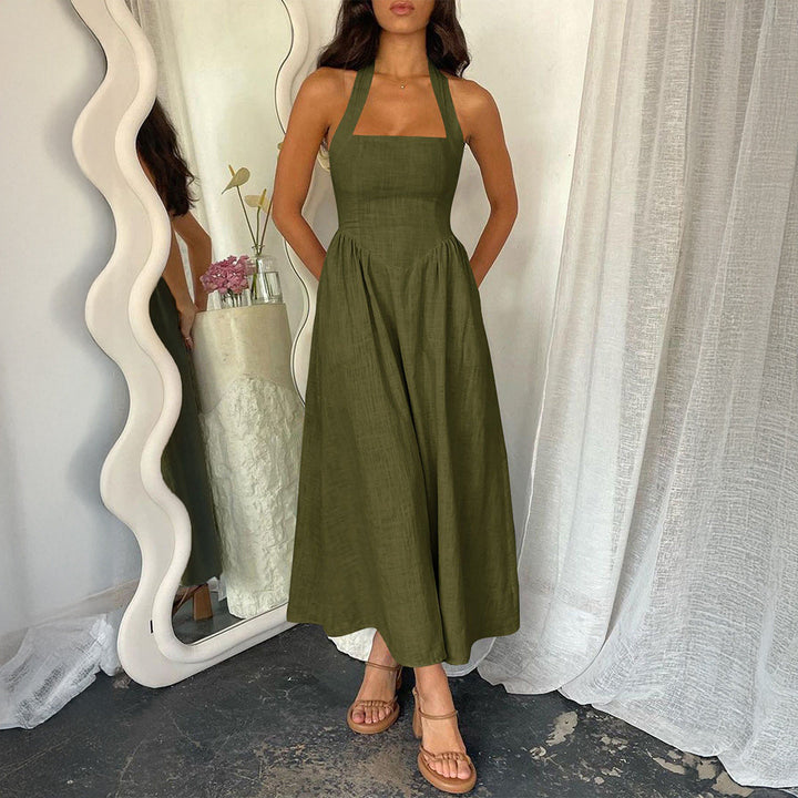 MYRNA™ - Vintage Sommer Ärmelloses Neckholder A-Linie Maxikleid
