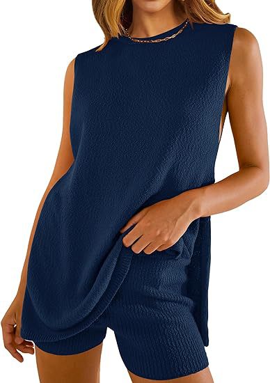 SAVINA™ – Ärmelloser Lounge-Pullover und Shorts-Duo