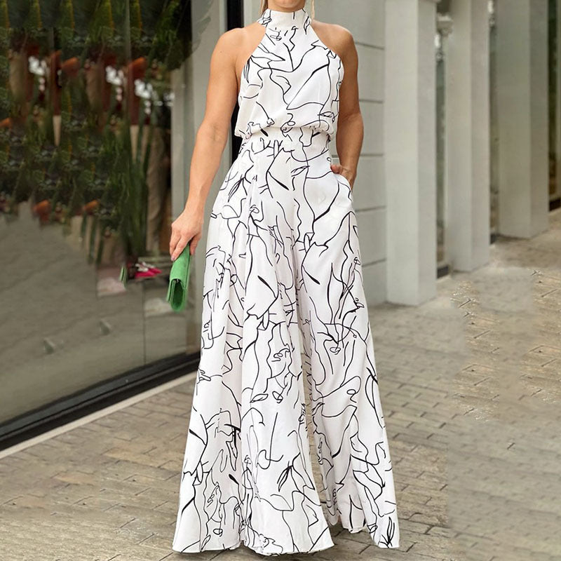 QIANA™ - Eleganter, ärmelloser Sommer-Jumpsuit mit weitem Bein und Bindeband