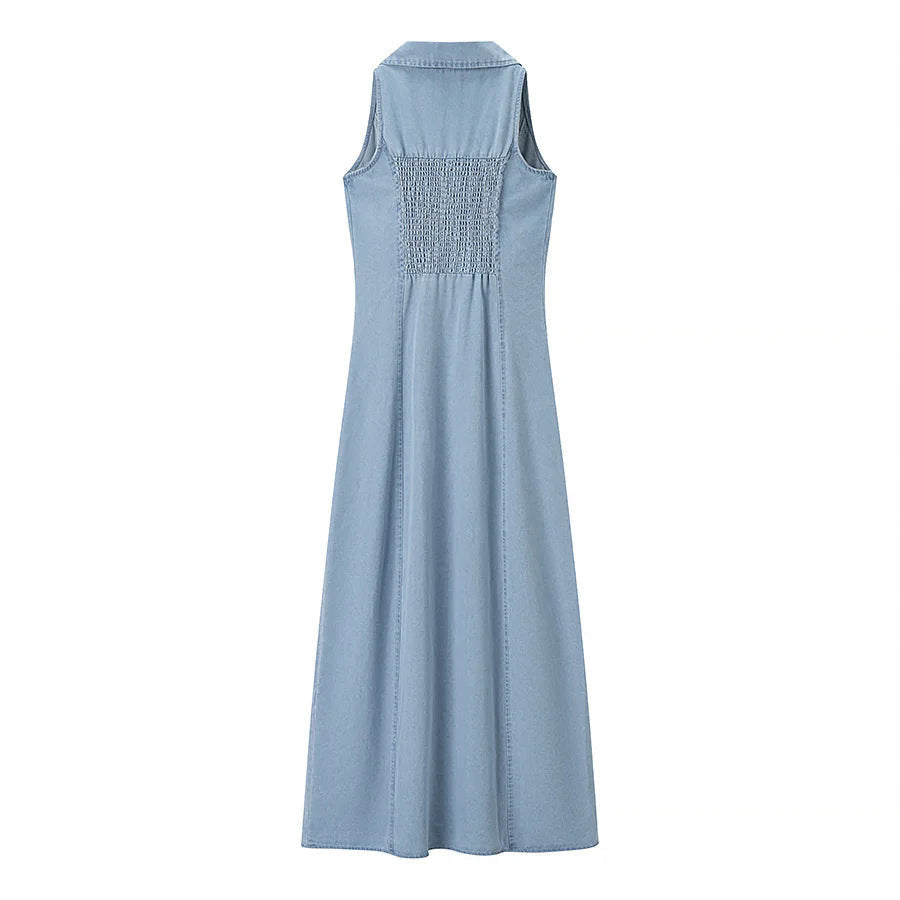 INOCENCIA™ – Klassisches, durchgeknöpftes Maxi-Kleid mit tiefem V-Ausschnitt