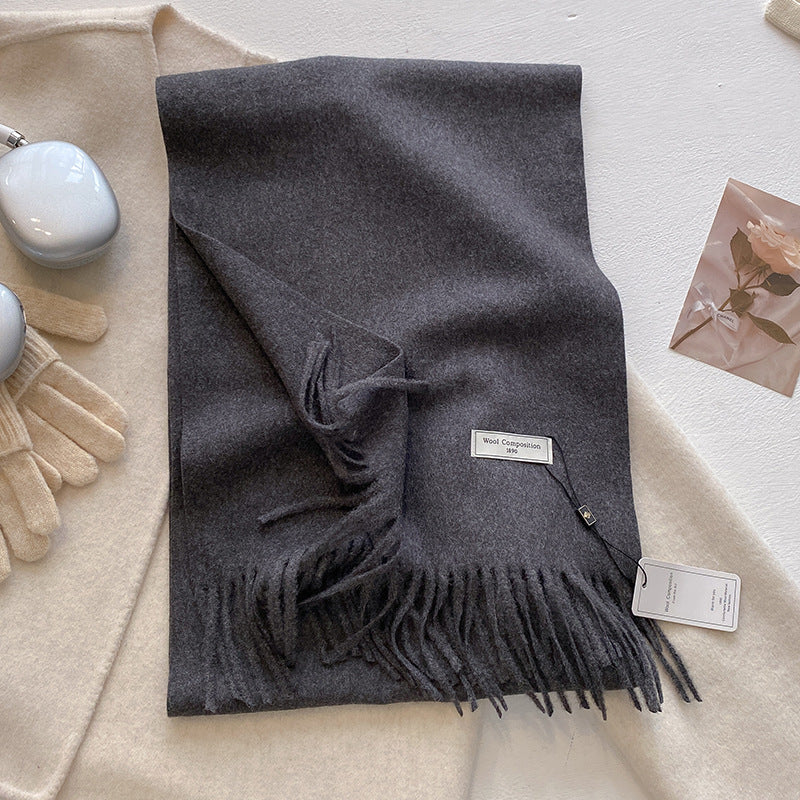 KHIONNE™ - Bequeme weiche unifarbene Schal-Stola mit Quasten