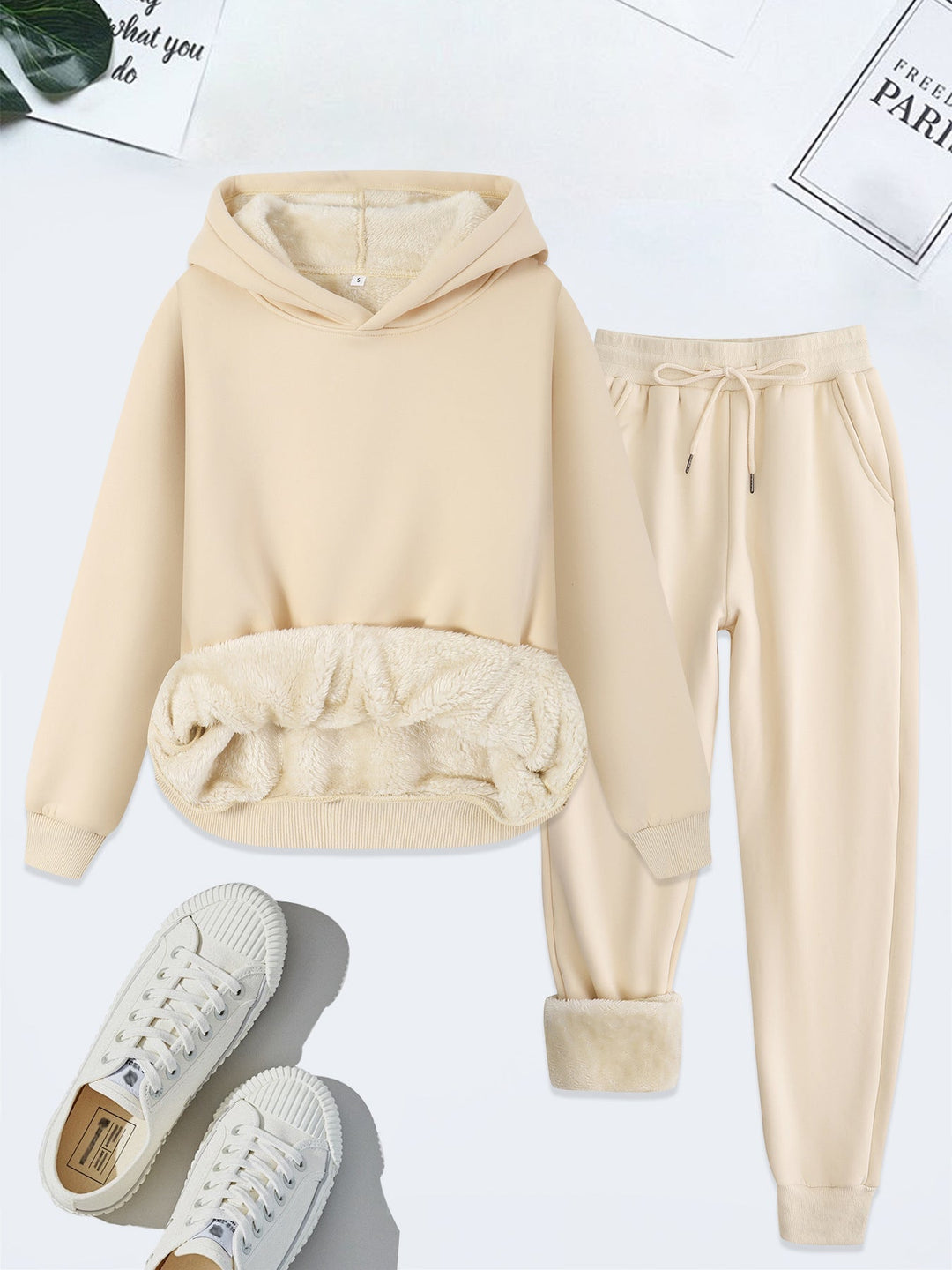 FORDA™ - Gemütliches Set aus einfarbigem Hoodie und Hose mit Kordelzug