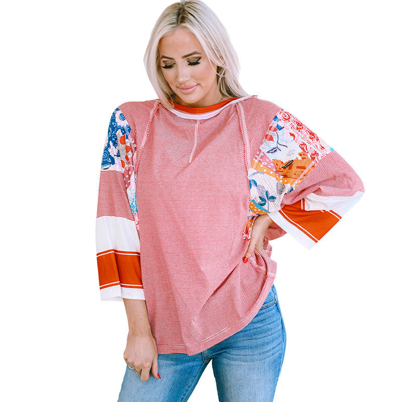 BAILEY™ – Leichter Fledermausärmel-Top im Patchwork-Design