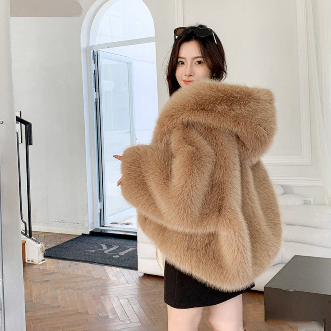 STELLA™ - Gemütlicher Kapuzen-Langarm-Fleece-Mantel