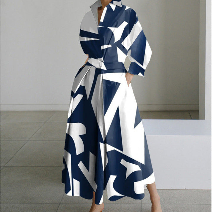 SOFER™ - Elegantes Wickel-Maxikleid mit Kragen