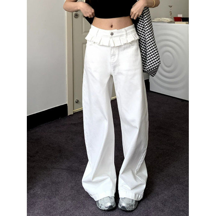 PAISLEY™ – Elegante Jeans mit weitem Bein und Spitzenbesatz