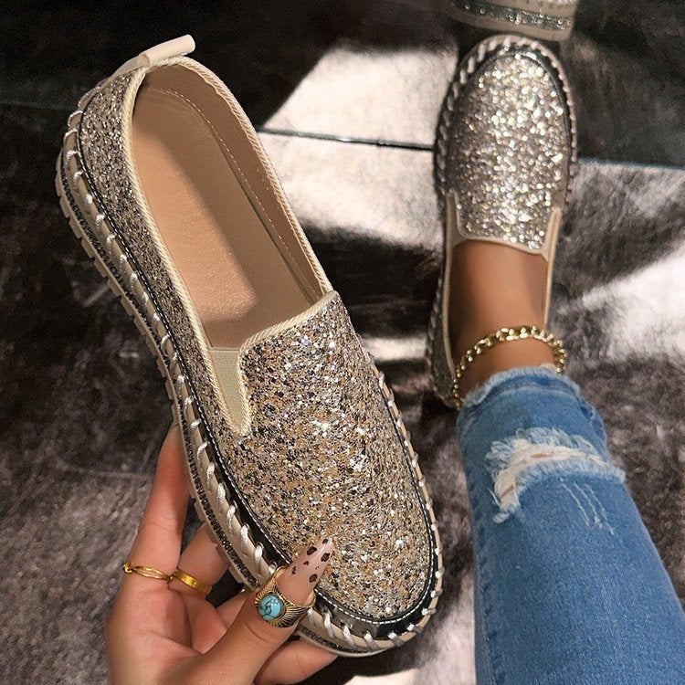 RUBEA™ – Modische Slip-On Glitzer-Loafer für den Alltag
