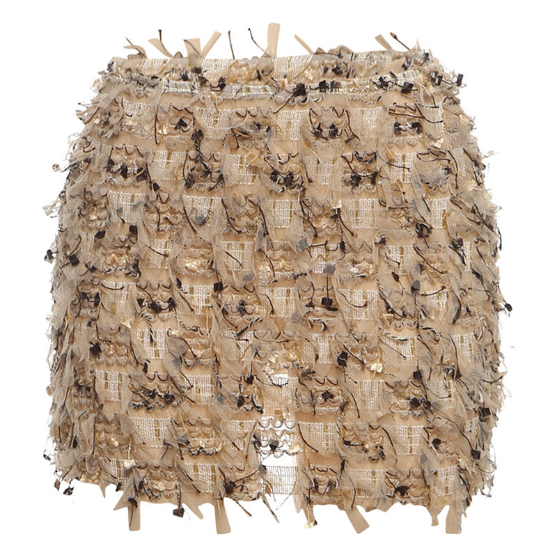 MARIA™ – Eleganter hoch taillierter Minirock mit Fransen-Detail