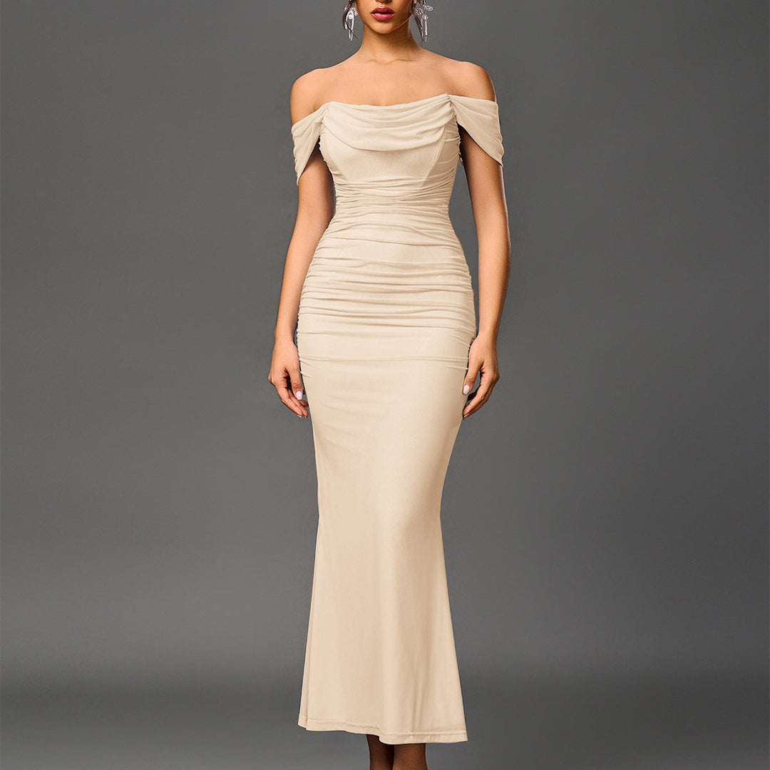 VALENTINI™ – Schickes schulterfreies, gerafftes Meerjungfrauen-Abendkleid
