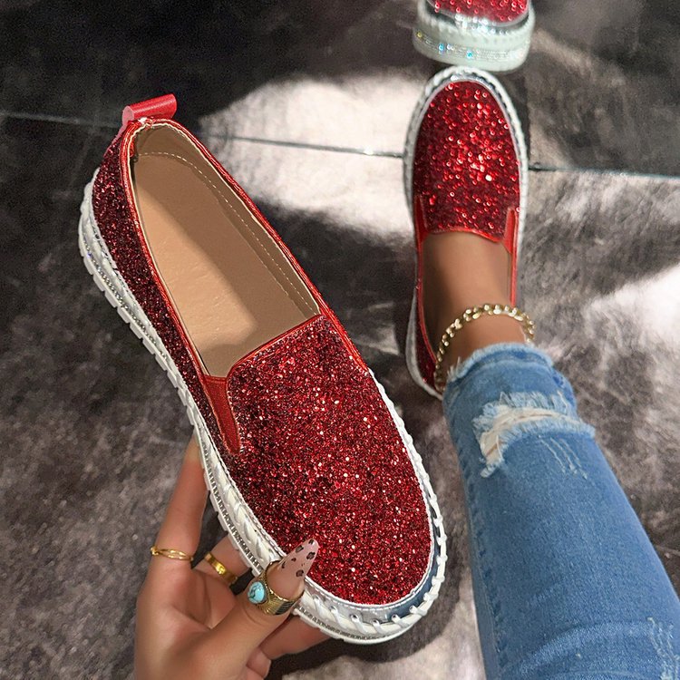 RUBEA™ – Modische Slip-On Glitzer-Loafer für den Alltag