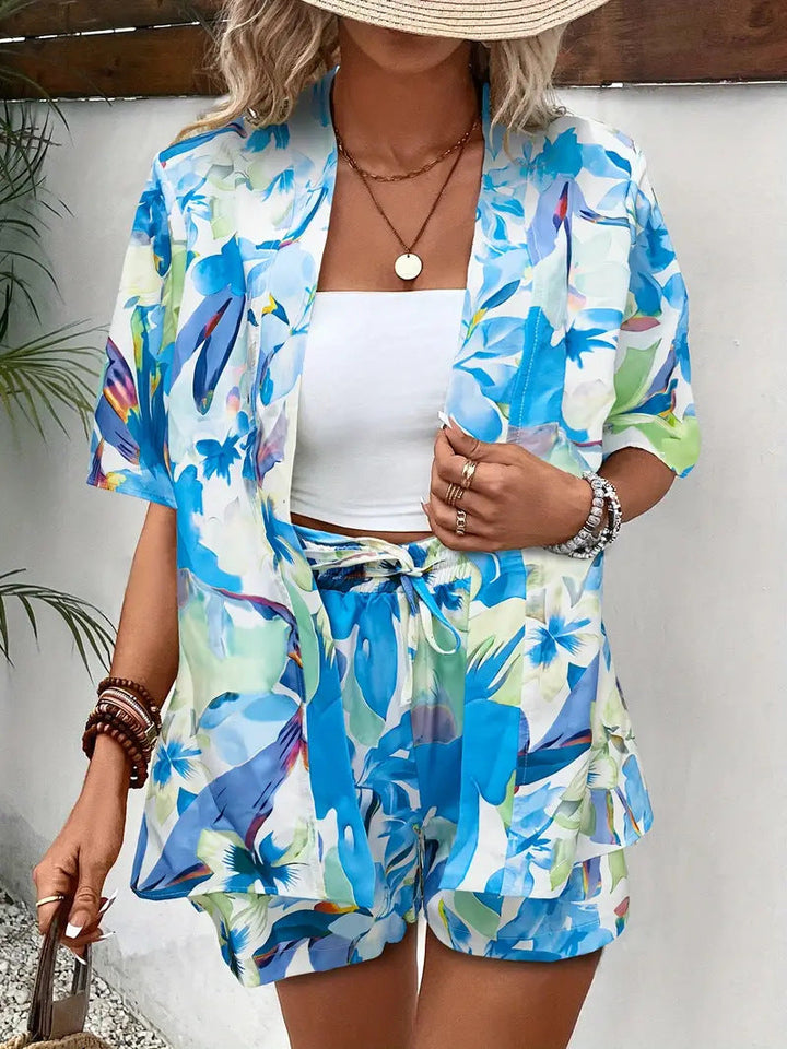 FANNIE™ – Einfaches Sommer-Blumen-Top und Shorts-Set