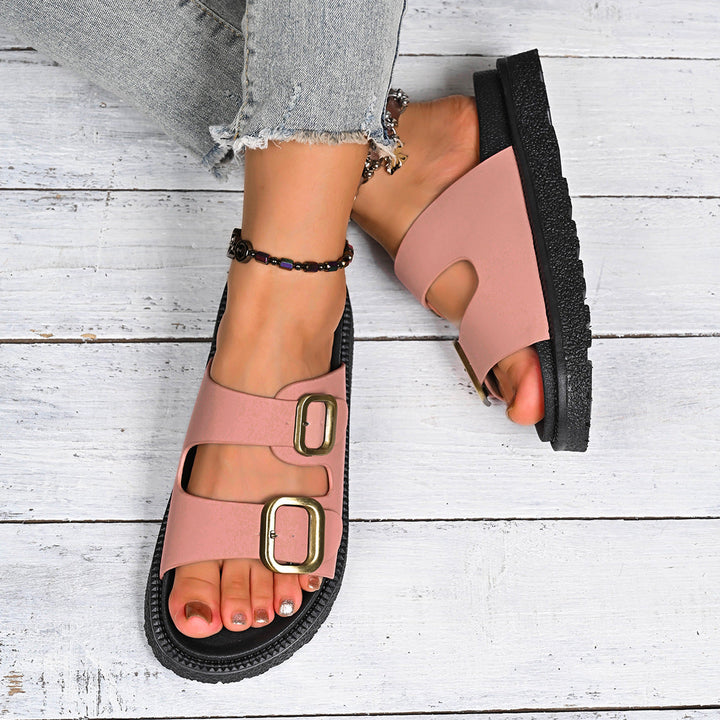 LALAINE™ – Elegante Plateau-Sandalen mit zwei Riemen für den Sommer