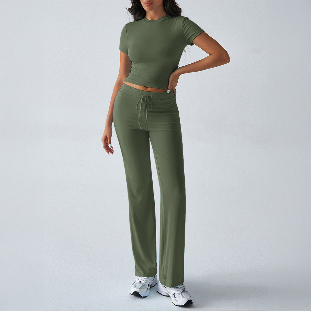 MARGARITA™ – Alltägliches Kurzarm-Crop-Top- und Jogger-Set