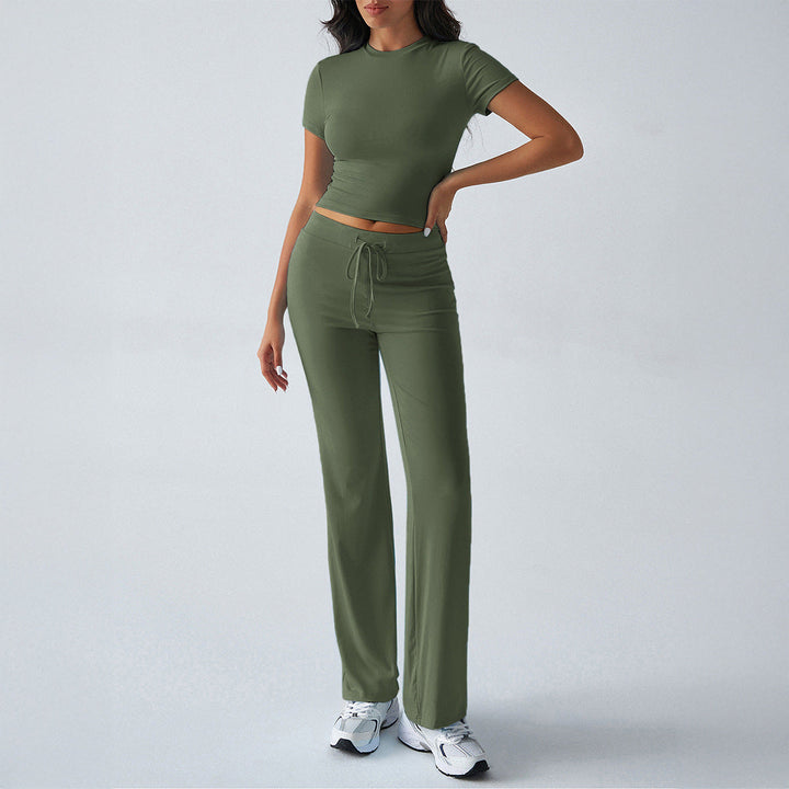 MARGARITA™ – Alltägliches Kurzarm-Crop-Top- und Jogger-Set