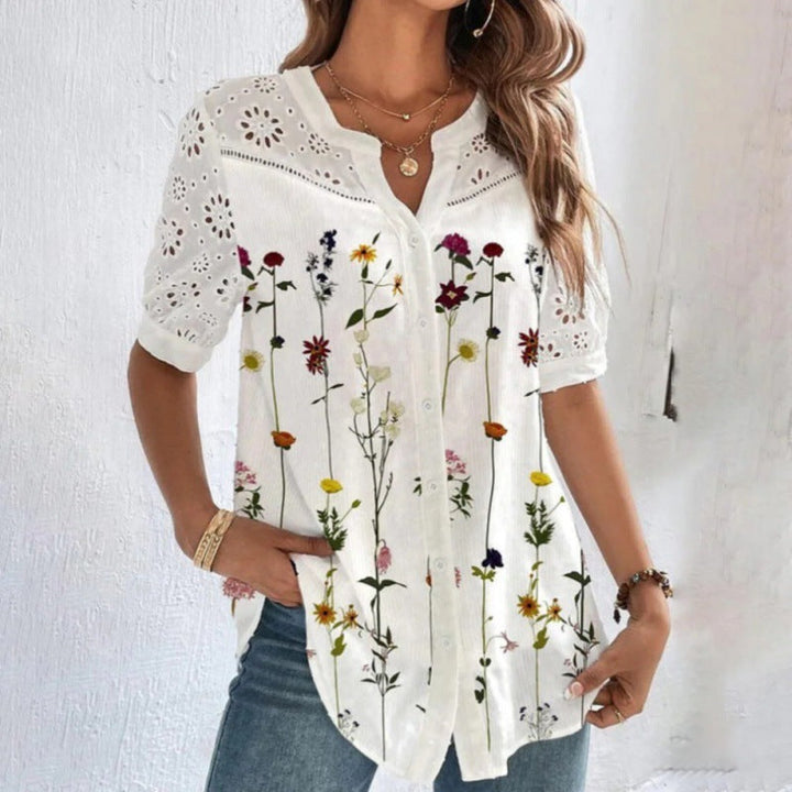 ANNELISE™ – Lässige Bluse mit Spitzenmuster