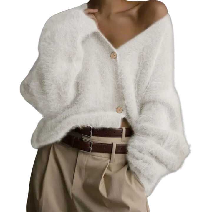 BRISEIS™ – Kuscheliger V-Ausschnitt Strickjacke mit Knöpfen