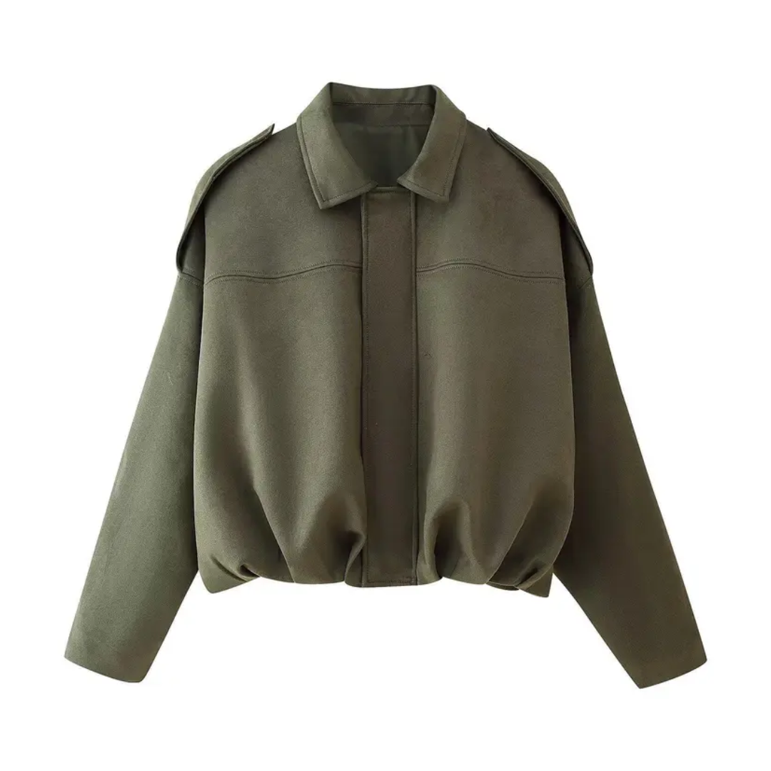 PETRA™ – Vintage Wildleder Epauletten Bomberjacke