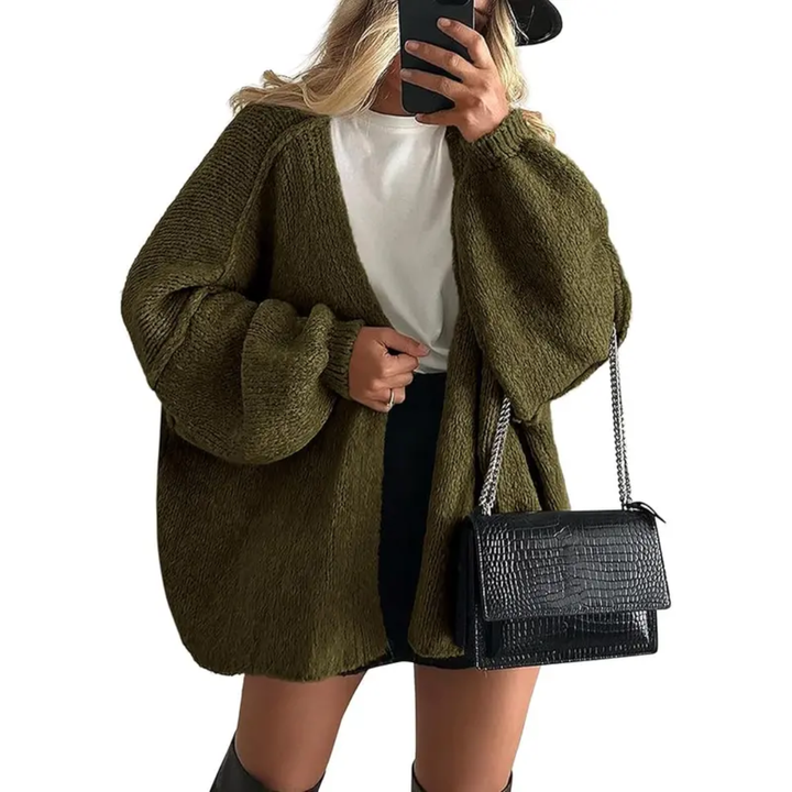 WINONA™ – Gemütliche Oversized Strickjacke mit Laternenärmeln