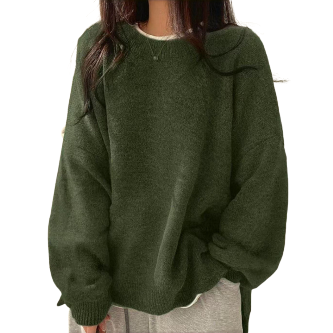 DAGNY™ – Gemütlicher Pullover mit überschnittenen Schultern und geschlitztem Saum