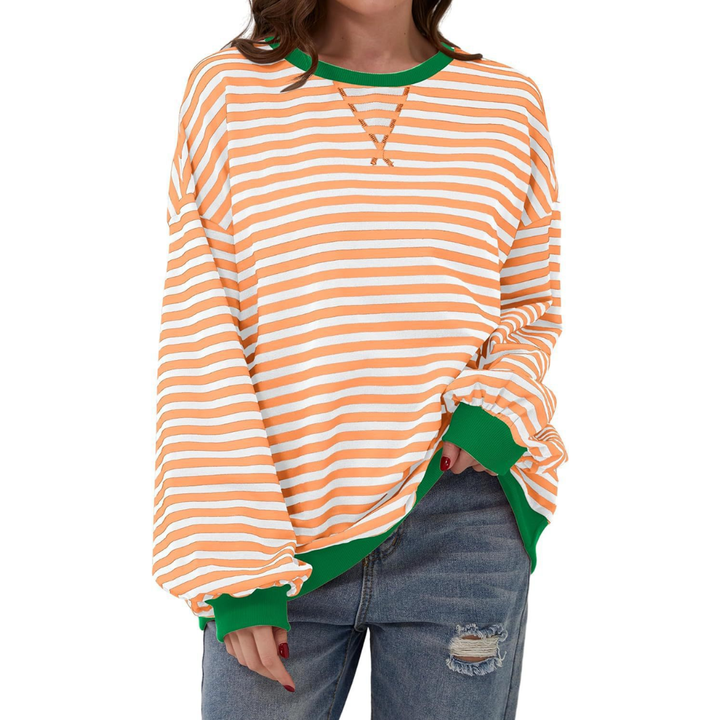 DARLOWE™ – Entspannter Hoodie mit Streifen und Laternenärmeln