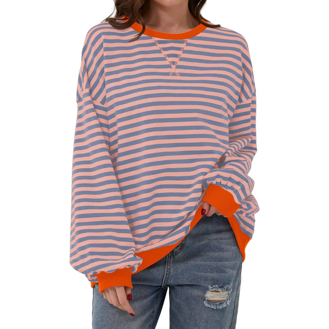 DARLOWE™ – Entspannter Hoodie mit Streifen und Laternenärmeln