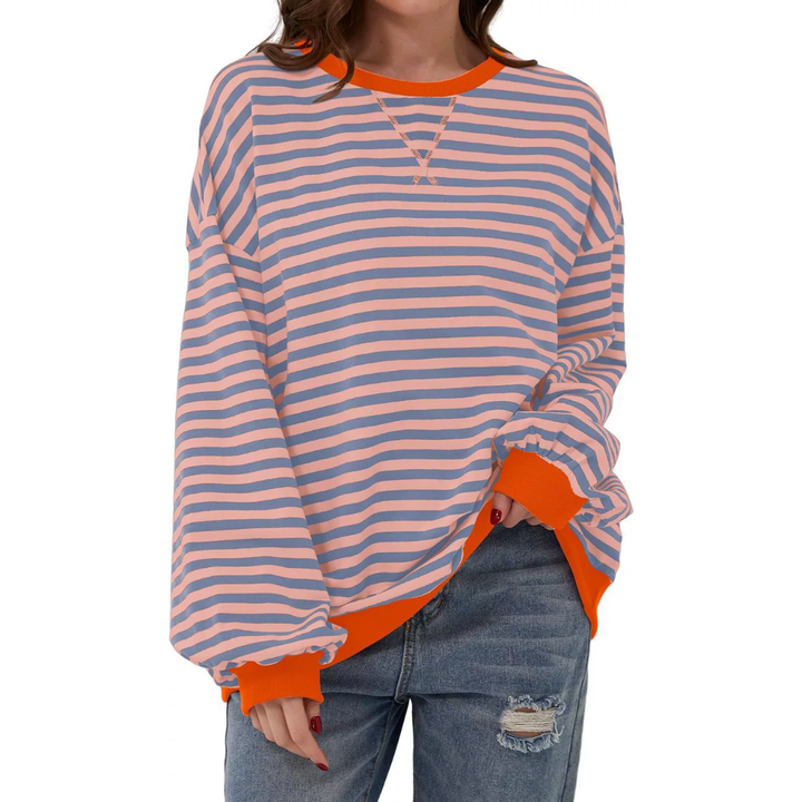 DARLOWE™ – Entspannter Hoodie mit Streifen und Laternenärmeln