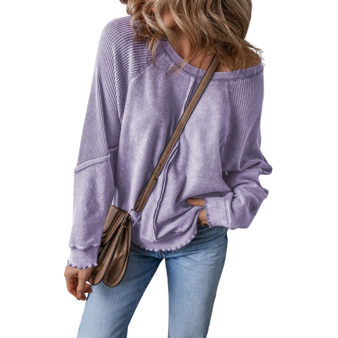 FALLON™ – Entspannt geschnittenes Waffelstrick-Raglan-Sweatshirt
