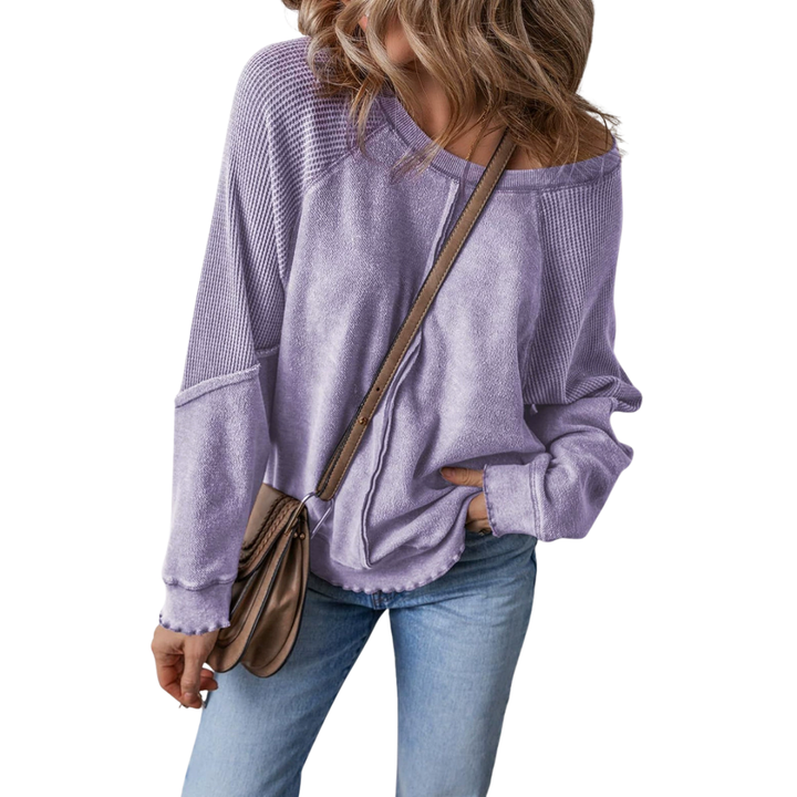 FALLON™ – Entspannt geschnittenes Waffelstrick-Raglan-Sweatshirt
