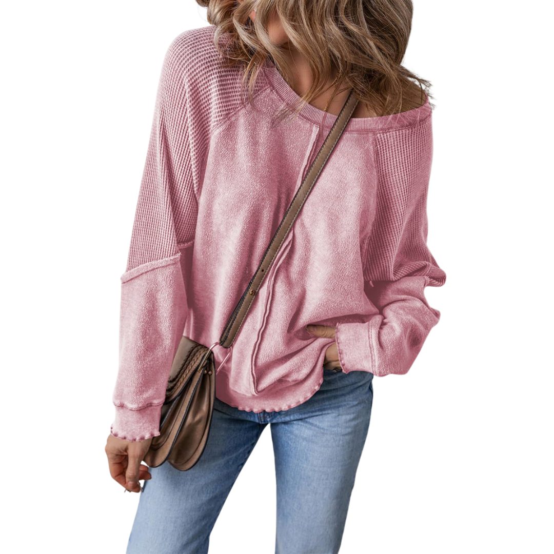 FALLON™ – Entspannt geschnittenes Waffelstrick-Raglan-Sweatshirt