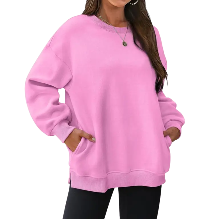 BRENLEY™ – Gemütlicher, übergroßer Fleece-Pullover mit Rundhalsausschnitt