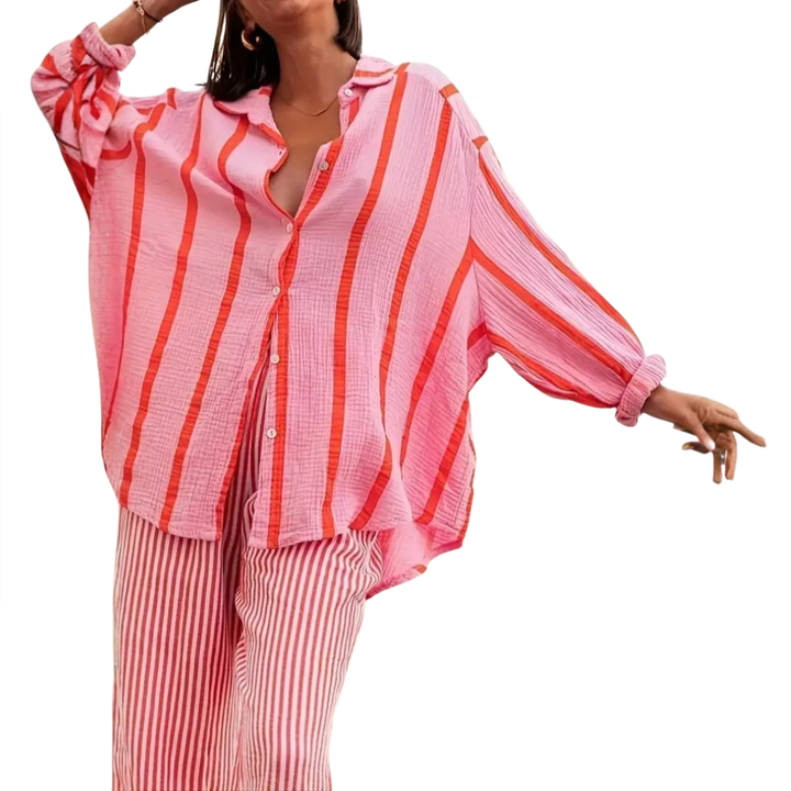 WILLA™ – Gestreifte Bluse mit Knopfleiste im Vintage-Stil
