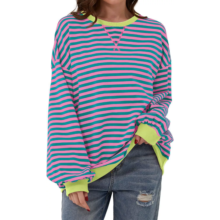 DARLOWE™ – Entspannter Hoodie mit Streifen und Laternenärmeln