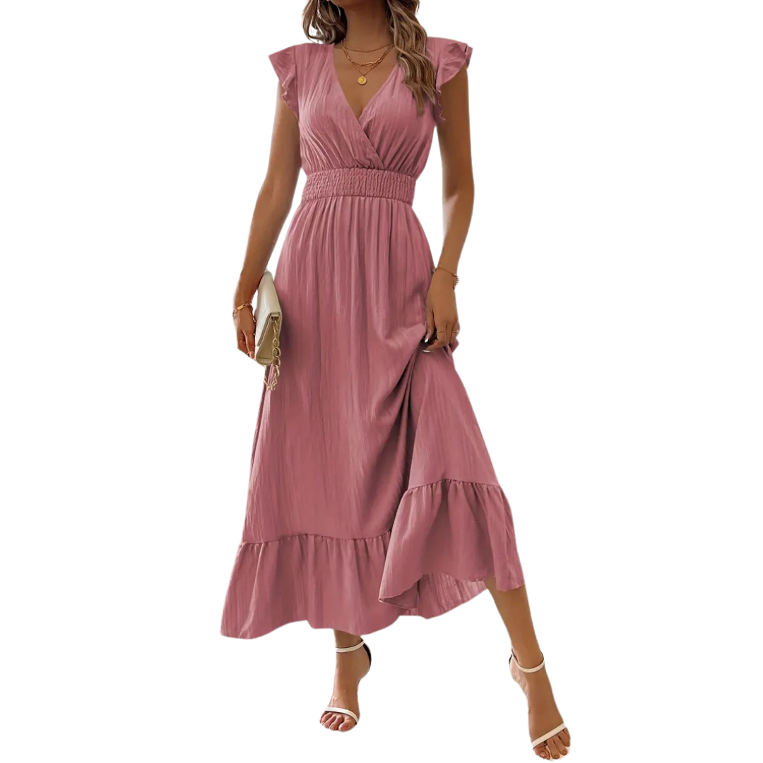 LORELEI™ – Luftiges Maxikleid mit kurzen Ärmeln