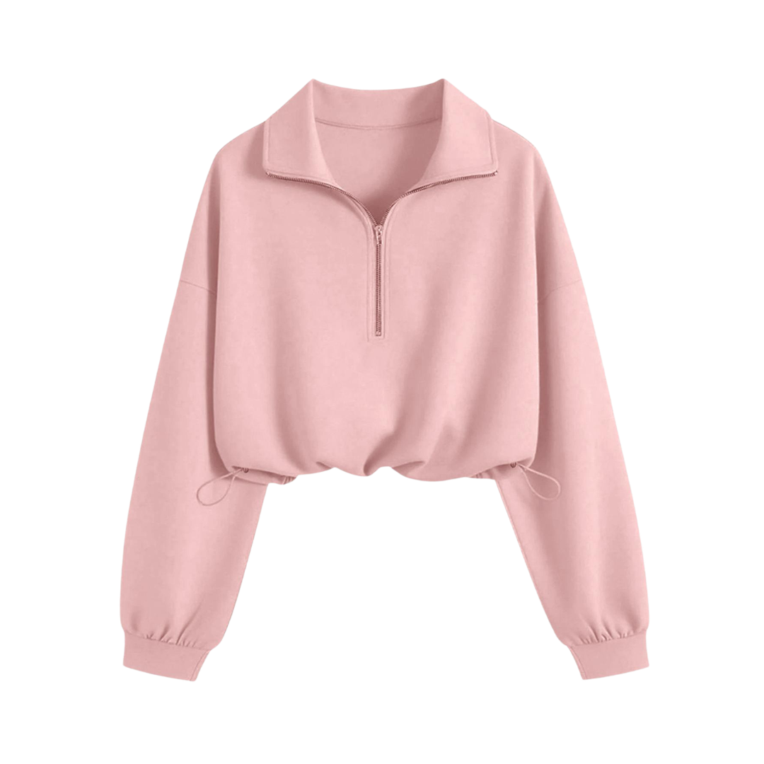 TEAGAN™ – Sportliches Cropped-Sweatshirt mit halbem Reißverschluss
