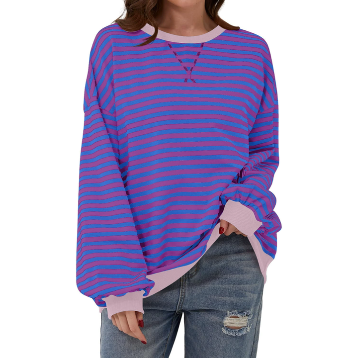 DARLOWE™ – Entspannter Hoodie mit Streifen und Laternenärmeln