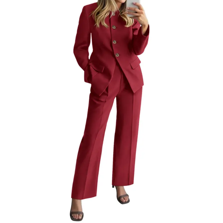 LEONARA™ – Zweiteiliges Outfit mit Poliertem Blazer und Hose