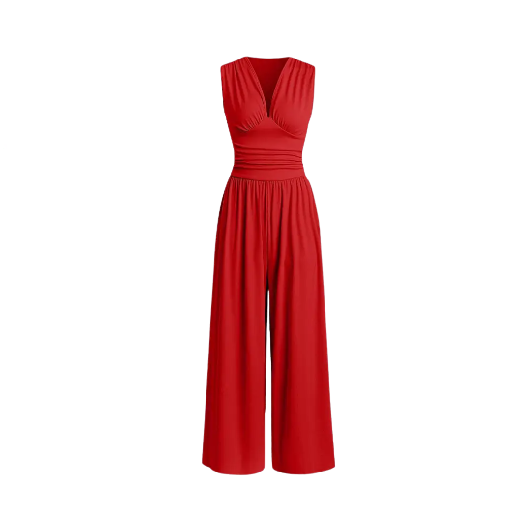 WYLENE™ – Ärmelloser gerippter Jumpsuit mit weitem Bein