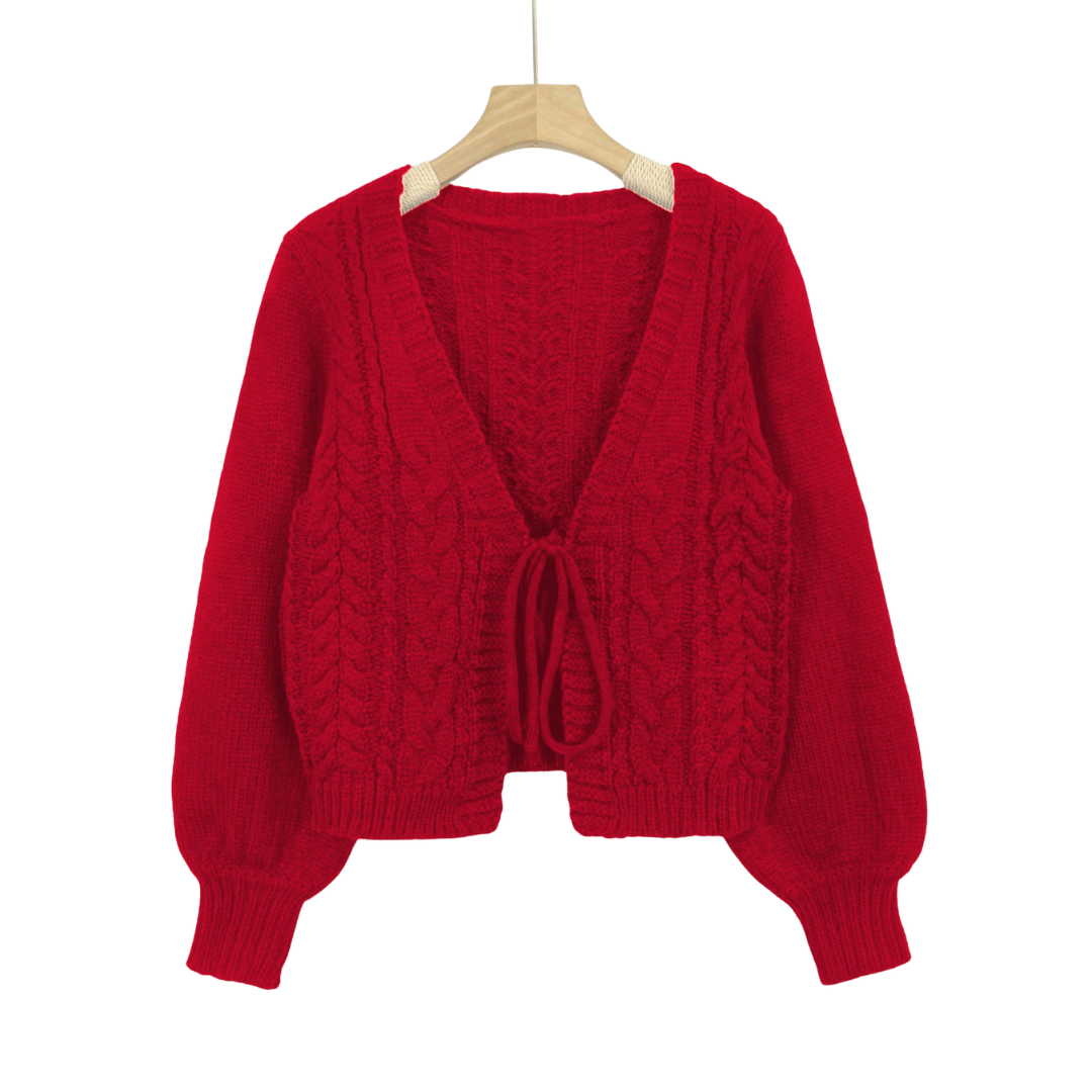 BEXLEY™ – Kuscheliger Zopfstrick-Cardigan zum Binden