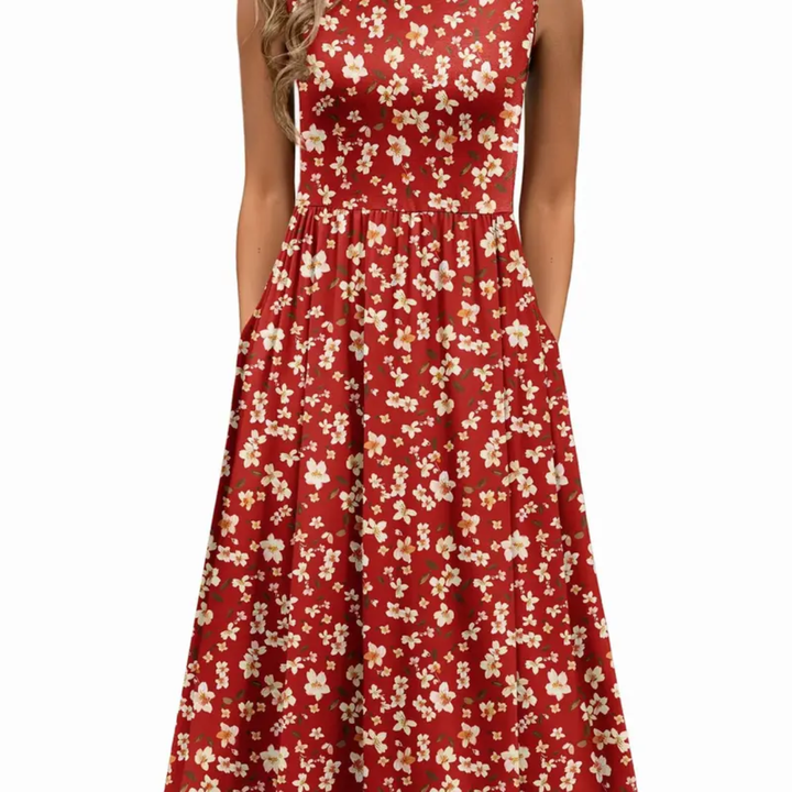 WREN™ – Luftiges Midi-Blumenkleid mit Taschen